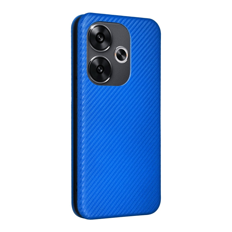 For Xiaomi Redmi Turbo 3 / Poco F6 Carbon Fiber Texture Flip Leather Phone Case