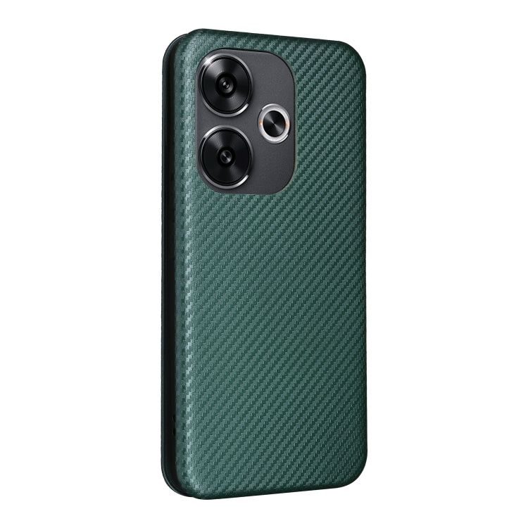 For Xiaomi Redmi Turbo 3 / Poco F6 Carbon Fiber Texture Flip Leather Phone Case