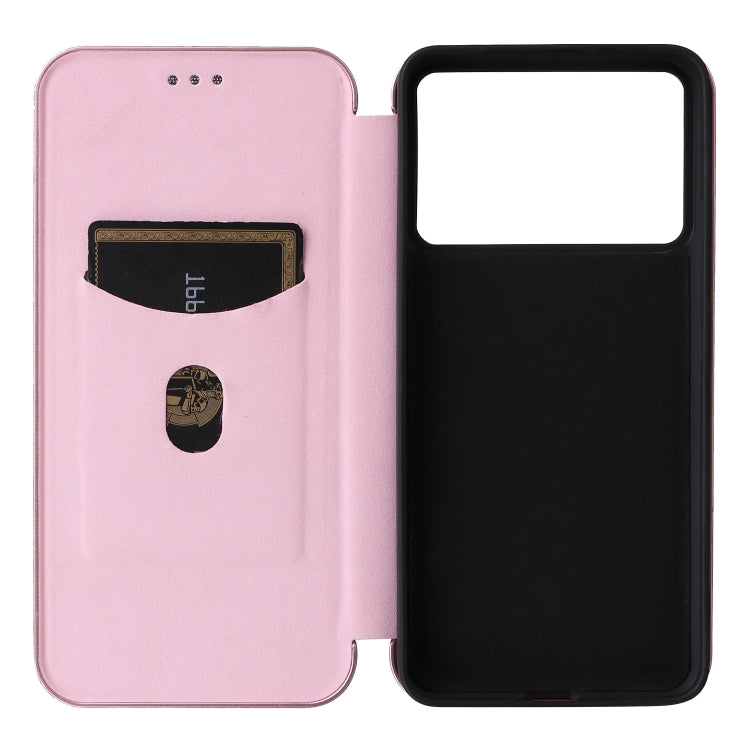 For Redmi K70 Carbon Fiber Texture Flip Leather Phone Case