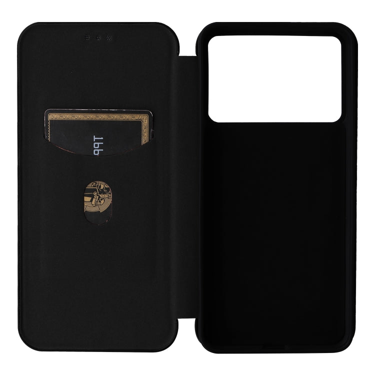 For Redmi K70 Carbon Fiber Texture Flip Leather Phone Case