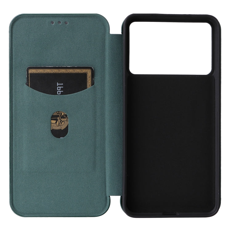 For Redmi K70 Carbon Fiber Texture Flip Leather Phone Case