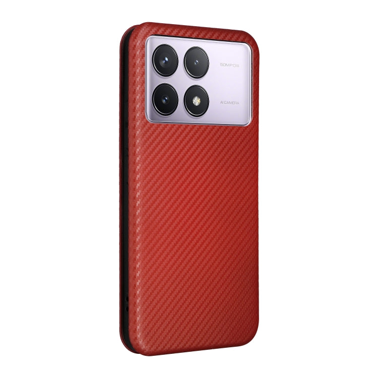 For Redmi K70 Carbon Fiber Texture Flip Leather Phone Case