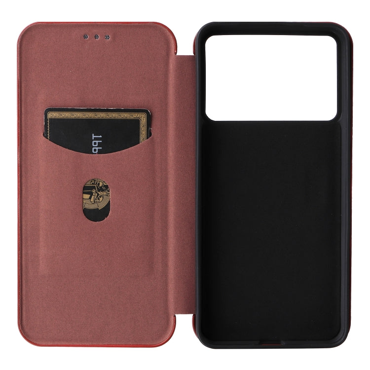 For Redmi K70 Carbon Fiber Texture Flip Leather Phone Case