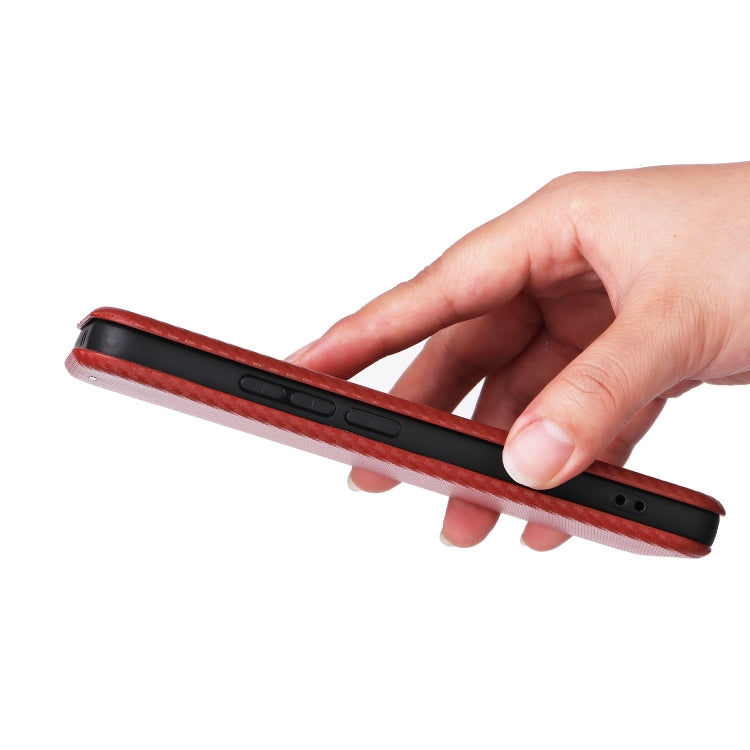 For Redmi K70 Carbon Fiber Texture Flip Leather Phone Case
