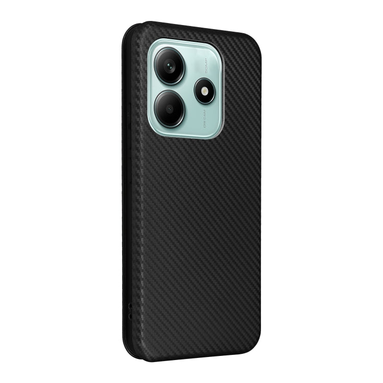 For Redmi Note 14 4G Global 163.25mm Carbon Fiber Texture Flip Leather Phone Case