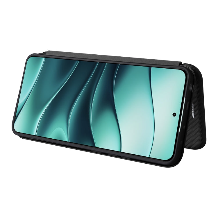 For Redmi Note 14 4G Global 163.25mm Carbon Fiber Texture Flip Leather Phone Case