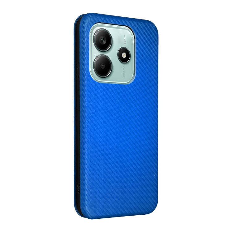 For Redmi Note 14 4G Global 163.25mm Carbon Fiber Texture Flip Leather Phone Case