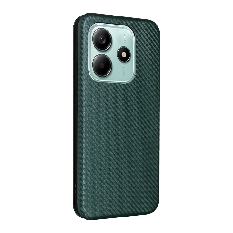 For Redmi Note 14 4G Global 163.25mm Carbon Fiber Texture Flip Leather Phone Case