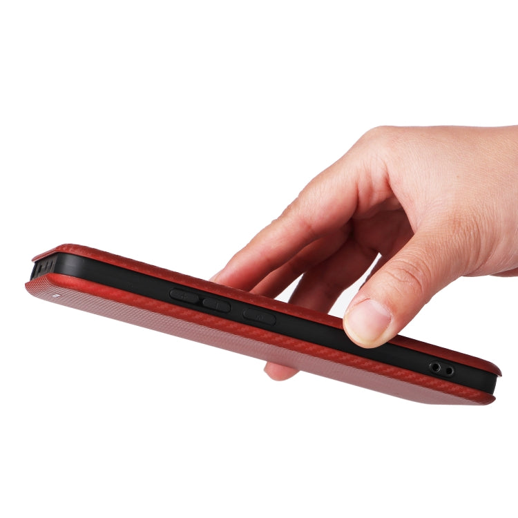For Redmi Note 14 4G Global 163.25mm Carbon Fiber Texture Flip Leather Phone Case