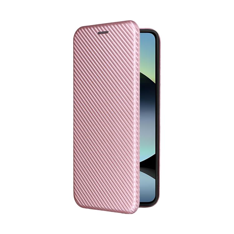 For Xiaomi Poco M7 Pro 5G / Redmi Note 14 5G Carbon Fiber Texture Flip Leather Phone Case