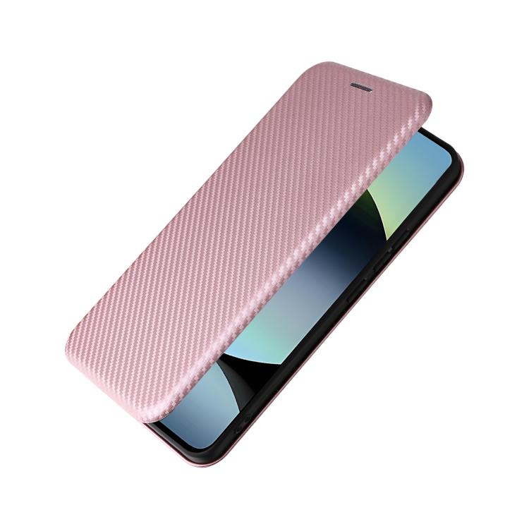 For Xiaomi Poco M7 Pro 5G / Redmi Note 14 5G Carbon Fiber Texture Flip Leather Phone Case