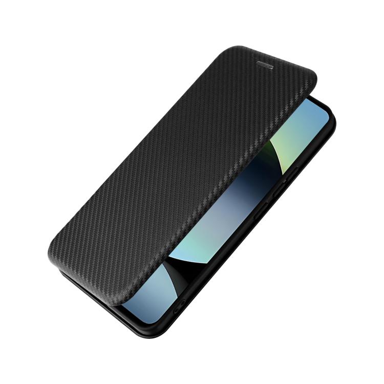 For Xiaomi Poco M7 Pro 5G / Redmi Note 14 5G Carbon Fiber Texture Flip Leather Phone Case