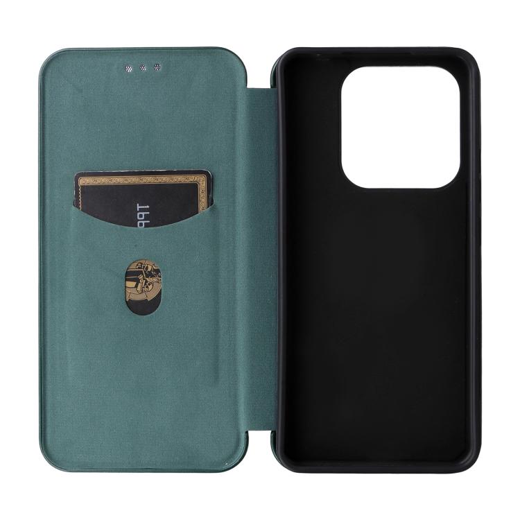 For Xiaomi Poco M7 Pro 5G / Redmi Note 14 5G Carbon Fiber Texture Flip Leather Phone Case