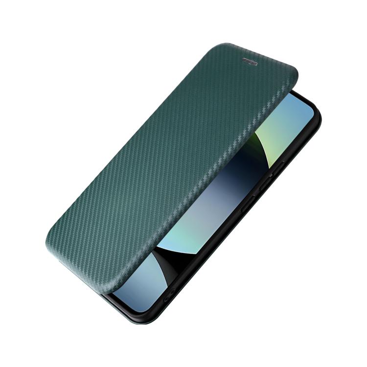 For Xiaomi Poco M7 Pro 5G / Redmi Note 14 5G Carbon Fiber Texture Flip Leather Phone Case