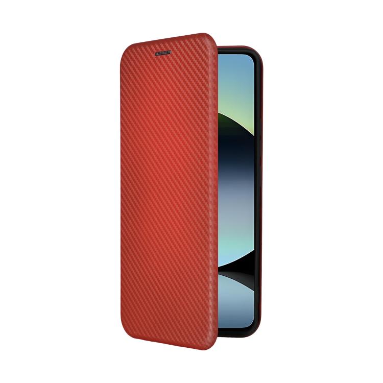 For Xiaomi Poco M7 Pro 5G / Redmi Note 14 5G Carbon Fiber Texture Flip Leather Phone Case