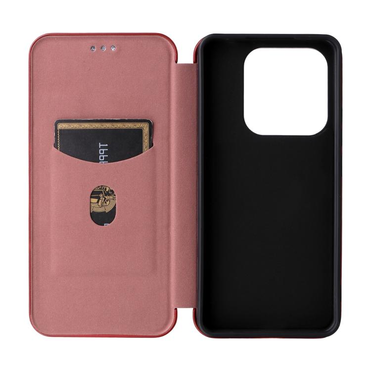 For Xiaomi Poco M7 Pro 5G / Redmi Note 14 5G Carbon Fiber Texture Flip Leather Phone Case