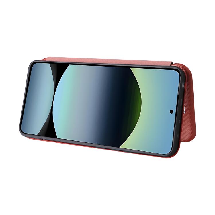 For Xiaomi Poco M7 Pro 5G / Redmi Note 14 5G Carbon Fiber Texture Flip Leather Phone Case