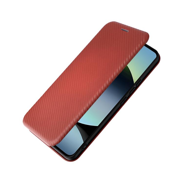 For Xiaomi Poco M7 Pro 5G / Redmi Note 14 5G Carbon Fiber Texture Flip Leather Phone Case