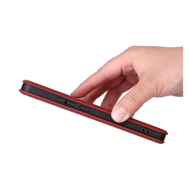 For Xiaomi Poco M7 Pro 5G / Redmi Note 14 5G Carbon Fiber Texture Flip Leather Phone Case