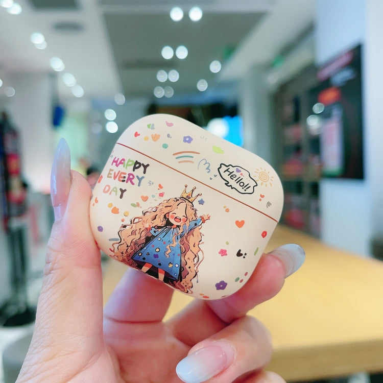 For AirPods 3 Girl Pattern Earbuds Box Frosted TPU Case