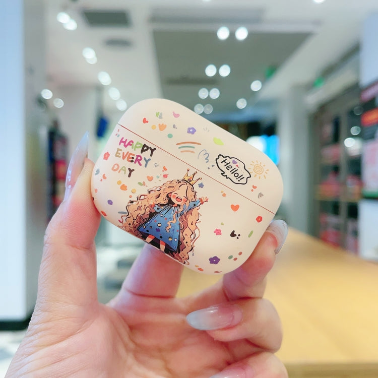 For AirPods Pro Girl Pattern Earbuds Box Frosted TPU Case