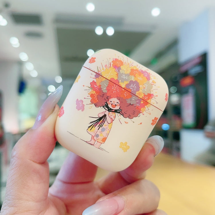 For AirPods 2 / 1 Girl Pattern Earbuds Box Frosted TPU Case