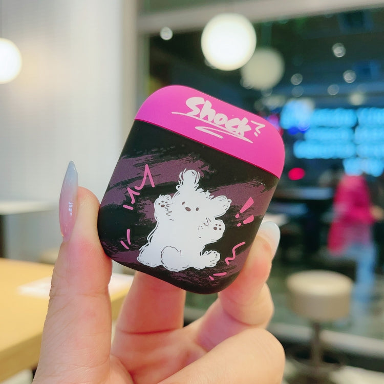 For AirPods 2 / 1 Cat and Dog Pattern Earbuds Box Frosted TPU Case