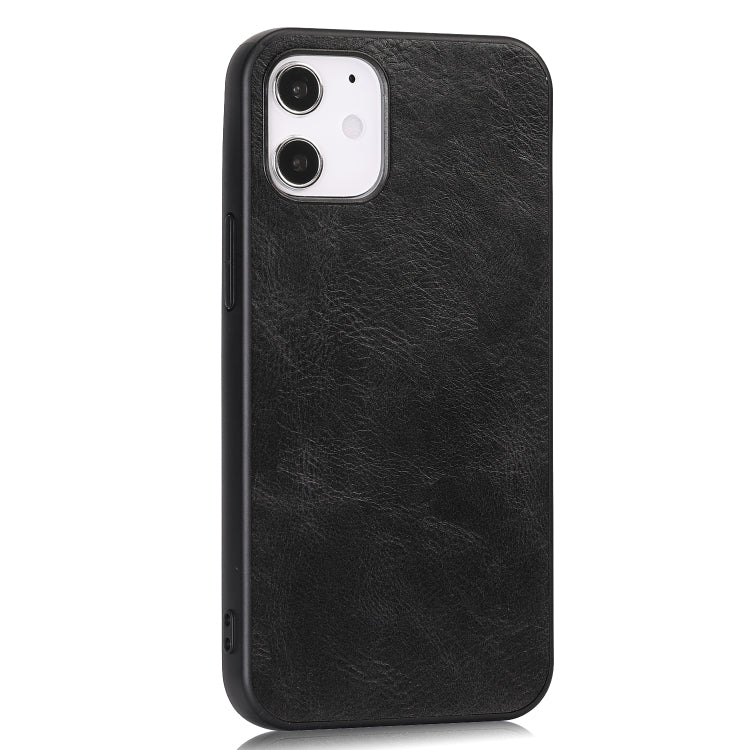 For iPhone 12 mini Crazy Horse Textured Calfskin PU+PC+TPU Case