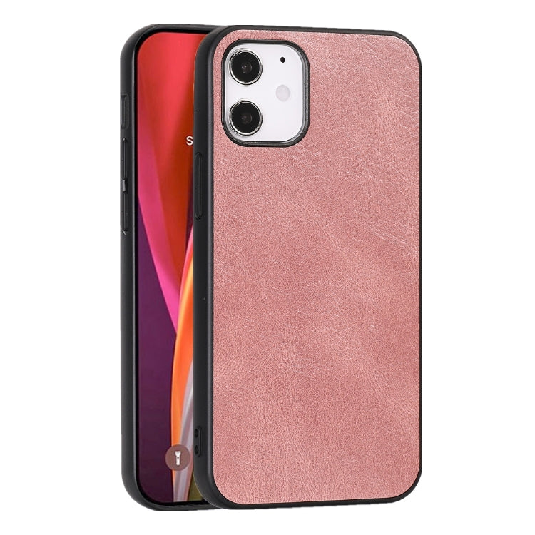 For iPhone 12 mini Crazy Horse Textured Calfskin PU+PC+TPU Case