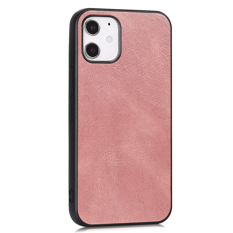 For iPhone 12 mini Crazy Horse Textured Calfskin PU+PC+TPU Case