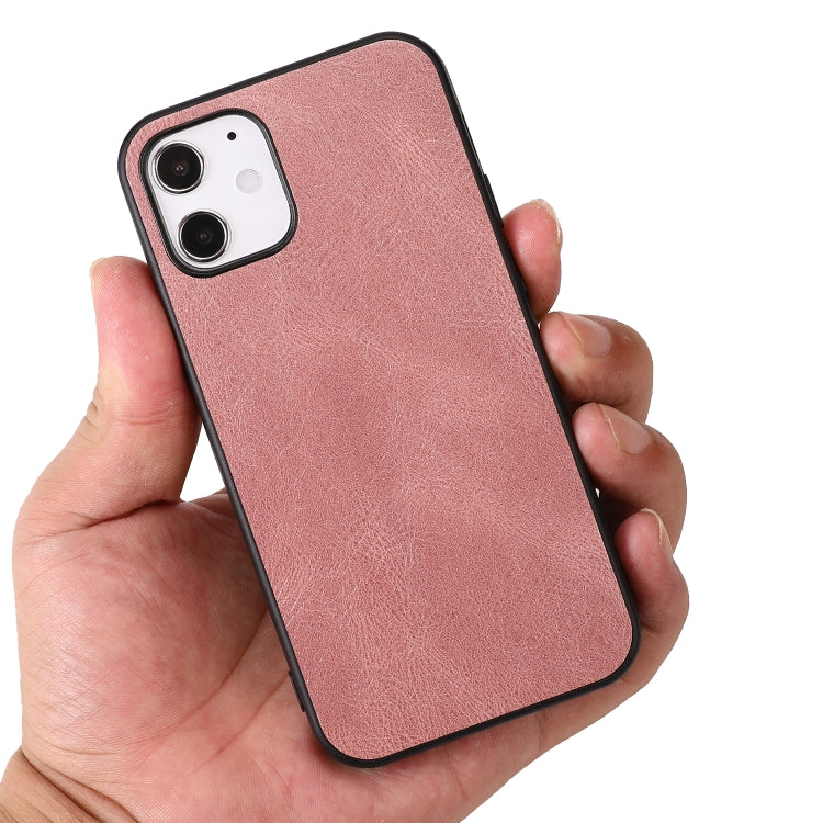 For iPhone 12 mini Crazy Horse Textured Calfskin PU+PC+TPU Case