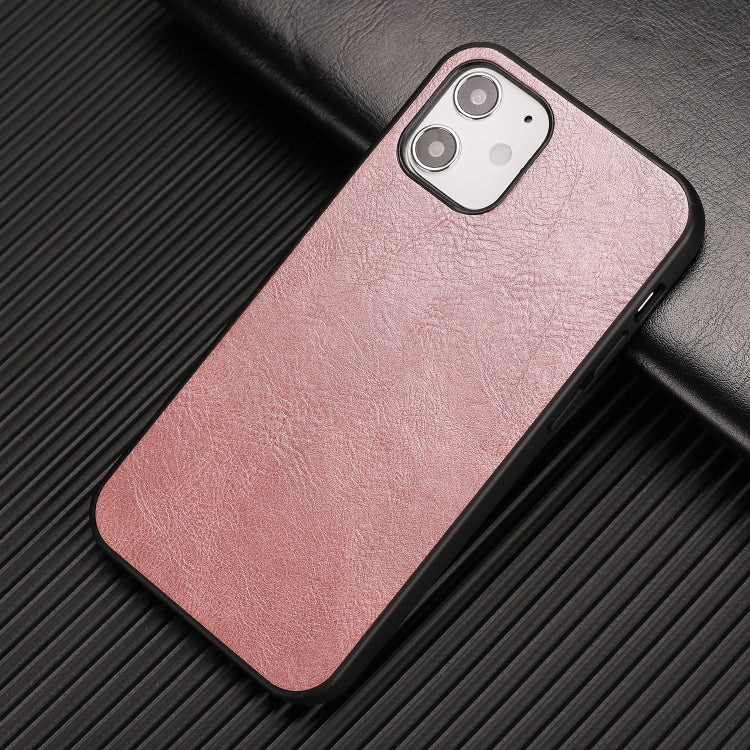 For iPhone 12 mini Crazy Horse Textured Calfskin PU+PC+TPU Case