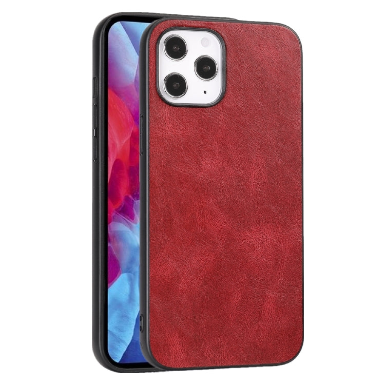 For iPhone 12 Pro Max Crazy Horse Textured Calfskin PU+PC+TPU Case