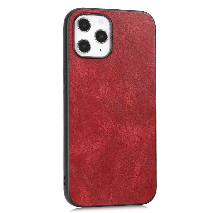 For iPhone 12 Pro Max Crazy Horse Textured Calfskin PU+PC+TPU Case