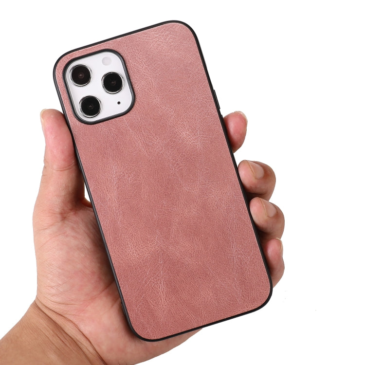 For iPhone 12 Pro Max Crazy Horse Textured Calfskin PU+PC+TPU Case