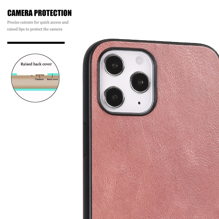 For iPhone 12 Pro Max Crazy Horse Textured Calfskin PU+PC+TPU Case