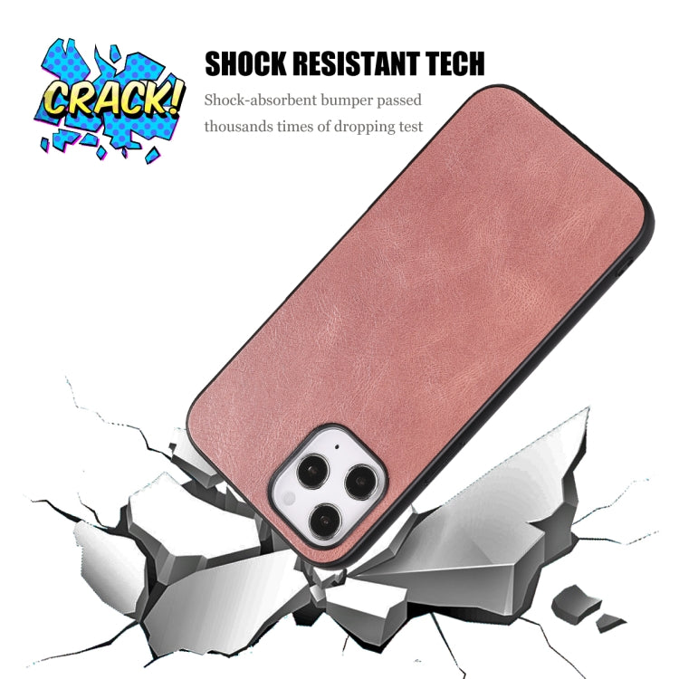 For iPhone 12 Pro Max Crazy Horse Textured Calfskin PU+PC+TPU Case