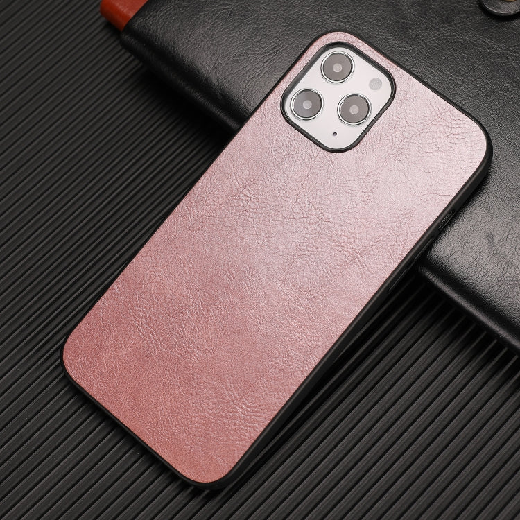 For iPhone 12 Pro Max Crazy Horse Textured Calfskin PU+PC+TPU Case