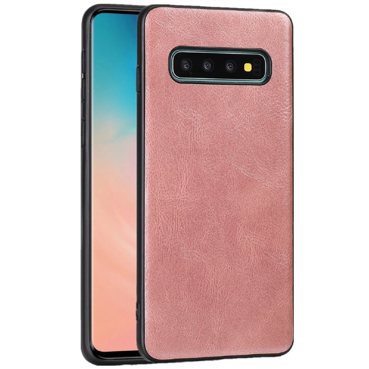 For Samsung Galaxy S10 Plus Crazy Horse Textured Calfskin PU+PC+TPU Case