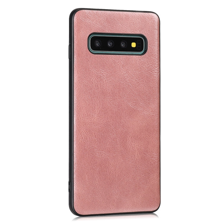 For Samsung Galaxy S10 Plus Crazy Horse Textured Calfskin PU+PC+TPU Case