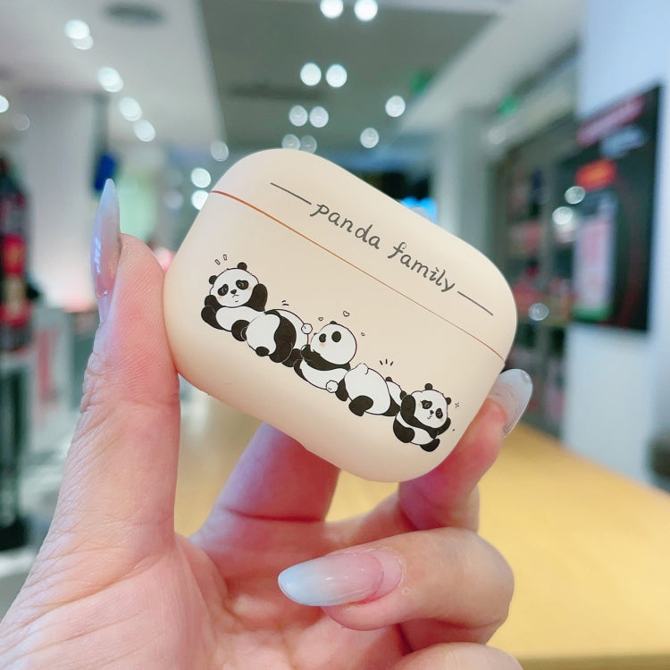 For AirPods Pro 2 Panda Pattern Earbuds Box Frosted TPU Case