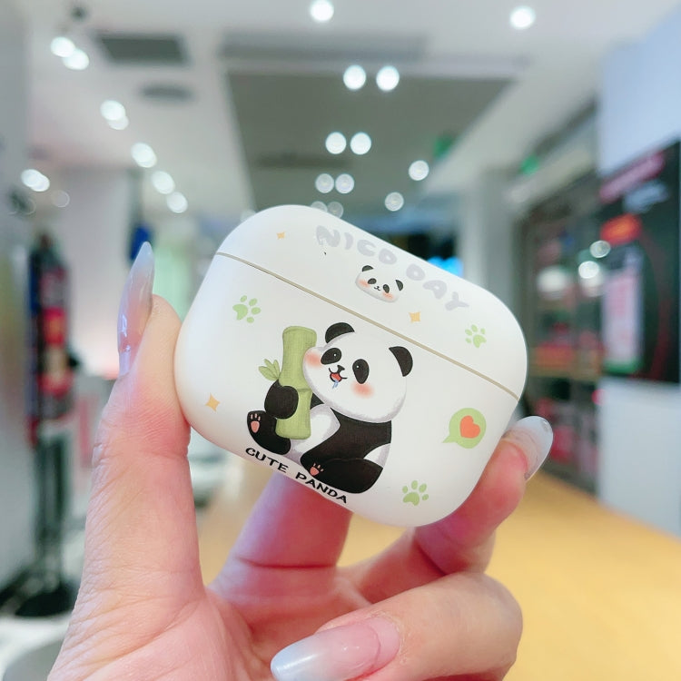 For AirPods Pro 2 Panda Pattern Earbuds Box Frosted TPU Case