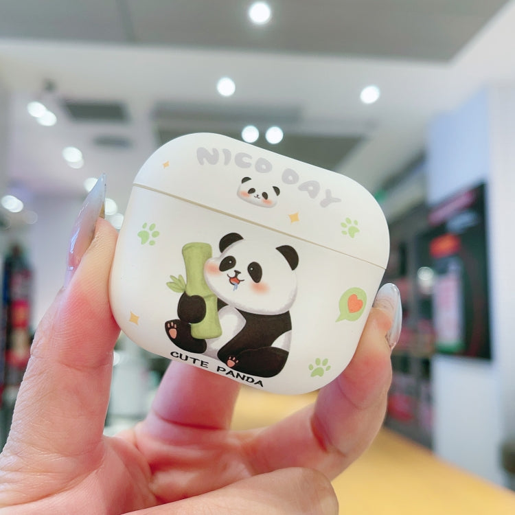 For AirPods 3 Panda Pattern Earbuds Box Frosted TPU Case