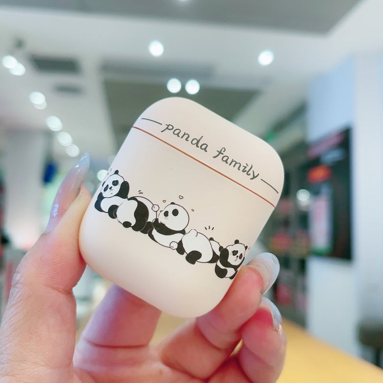 For AirPods 2 / 1 Panda Pattern Earbuds Box Frosted TPU Case