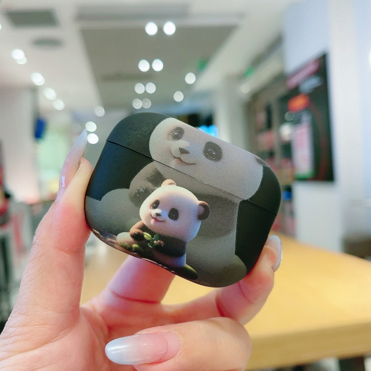 For AirPods Pro 2 Phantom Panda Pattern Earbuds Box Frosted TPU Case