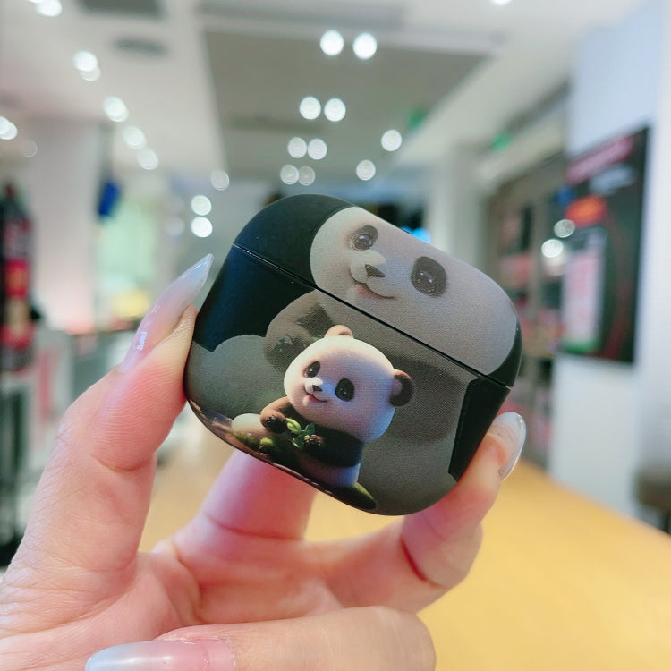 For AirPods 3 Phantom Panda Pattern Earbuds Box Frosted TPU Case