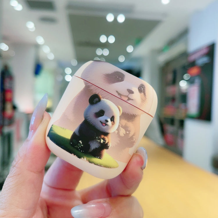 For AirPods 2 / 1 Phantom Panda Pattern Earbuds Box Frosted TPU Case