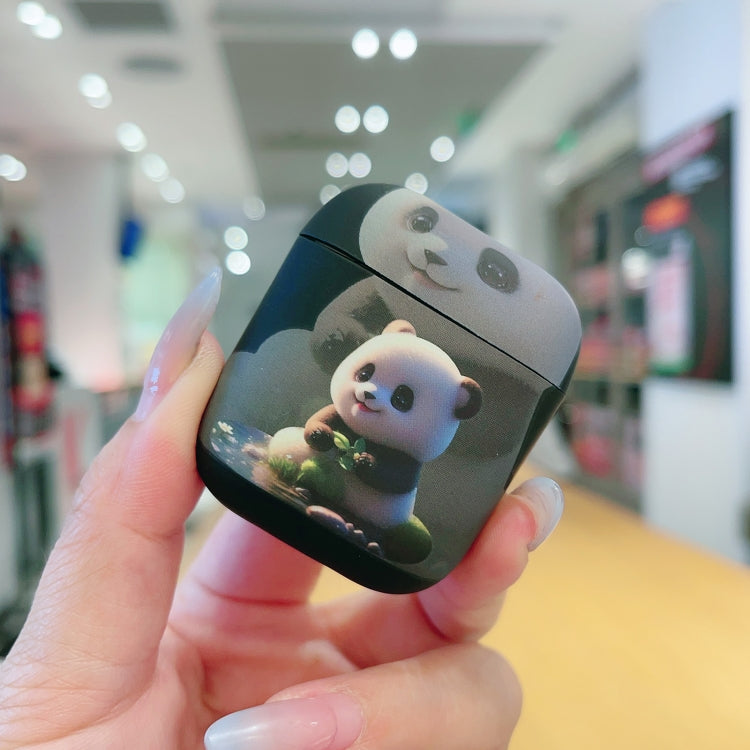 For AirPods 2 / 1 Phantom Panda Pattern Earbuds Box Frosted TPU Case