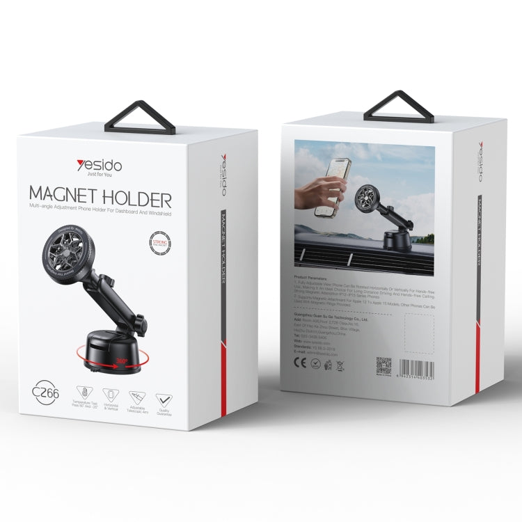 Yesido C266 Magesafe Magnetic Car Holder - Black