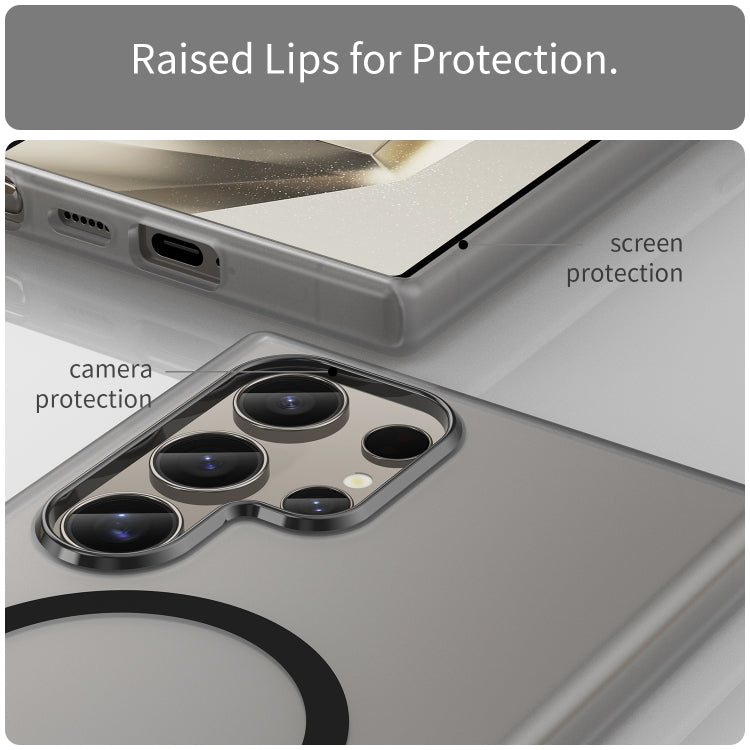 For Samsung Galaxy S24 Ultra 5G MagSafe Frosted Translucent TPU + PC Full Coverage Phone Case